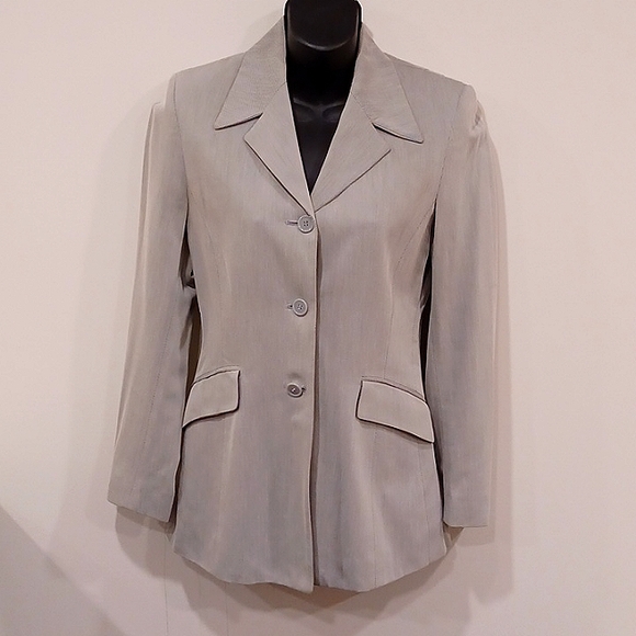 Barney's New York Micro Stripe Long Line Cotton Blazer- Sz. 0 - Picture 2 of 13